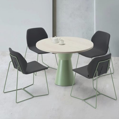 Contemporary visitor chair - HANA - TM Leader Contract - indoor / metal / wood