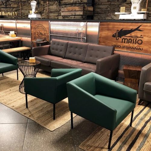 Contemporary armchair - KELB - TM Leader Contract - fabric / metal / wood