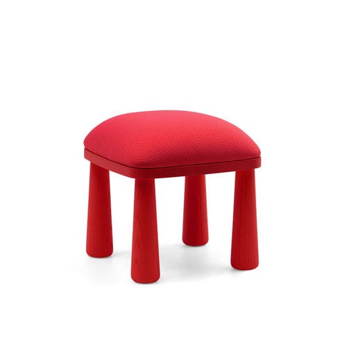 Contemporary stool - FUNGI - TM Leader Contract - fabric / wooden base / round