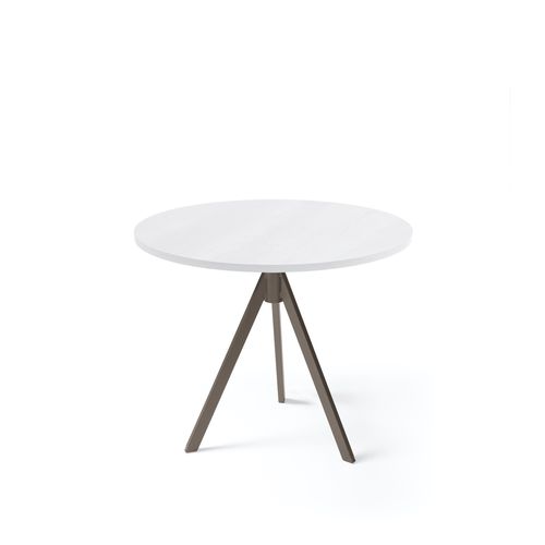 Contemporary table - DIEL - TM Leader Contract - melamine / metal base / solid wood base