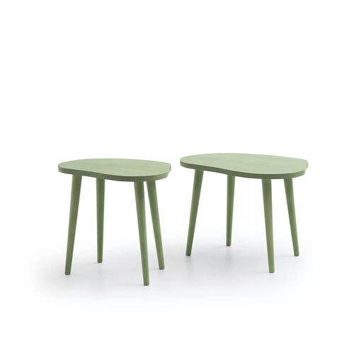 Contemporary side table - OVAR - TM Leader Contract - wooden / melamine / wooden base