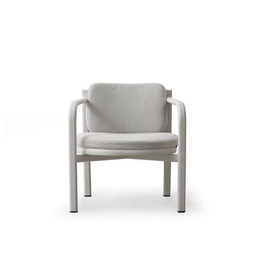 Contemporary lounge chair - LUNA - TM Leader Contract - fabric / aluminum / upholstered