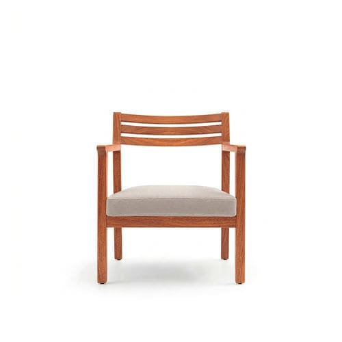 Contemporary lounge chair - ELVA - TM Leader Contract - fabric / wooden / upholstered