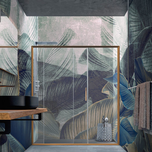 Contemporary wallpaper - Deep - SPAGHETTIWALL - nature pattern / blue / green
