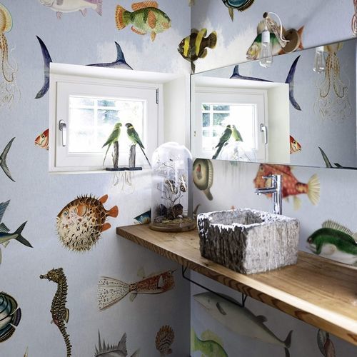 Contemporary wallpaper - Under the sea - SPAGHETTIWALL - cellulose fiber / nonwoven fabric / animal motif