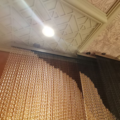 Chain link curtain - QKCLC-13A Rose-Gold-Matte - HEBEI JOINWIN ARCHITECTURAL DESIGN CO.,LTD - patterned / customizable / aluminium
