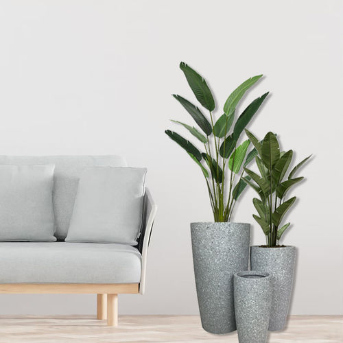 Fiberglass plant pot - RC-1043 - Guangdong Ronglin New Material technology .Co.,Ltd - concrete / round / UV-resistant
