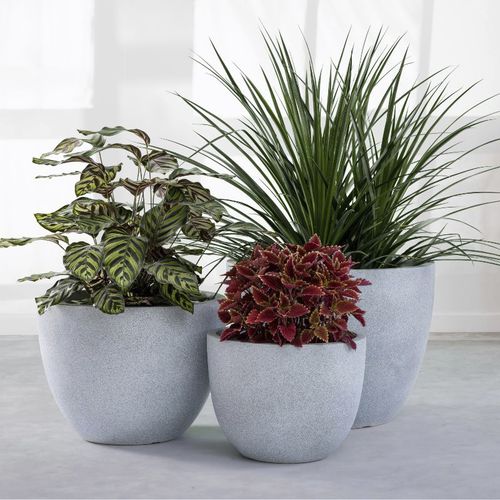 Fiberglass planter - RC-1004 - Guangdong Ronglin New Material technology .Co.,Ltd - concrete / round / custom