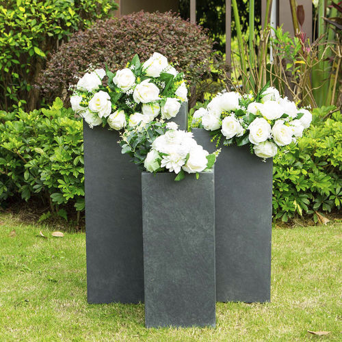 Fiberglass planter - RF-2002 - Guangdong Ronglin New Material technology .Co.,Ltd - concrete / square / custom