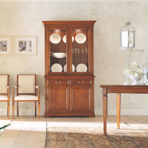 Louis XV china cabinet - 7374 Villa Borghese - Bordini arredamenti - cherrywood / glass / wood veneer