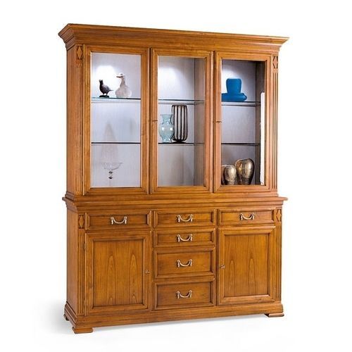 Louis XV style china cabinet - 7375 Villa Borghese - Bordini arredamenti - cherrywood / glass / wood veneer