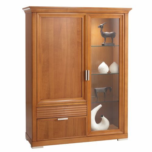 Traditional display cabinet - 7237 Luna - Bordini arredamenti - self-supporting / cherrywood / glass