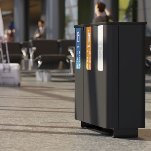 Public trash can - 3 - BINBINgroup - recycling / powder-coated steel / without lid
