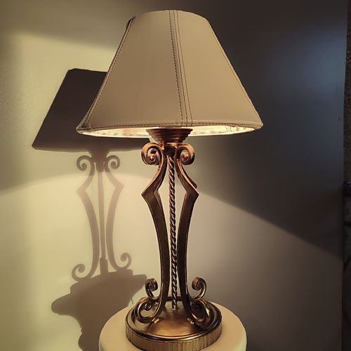 Table lamp - Sao Paulo 04 - DelightLamps - metal / leather / traditional