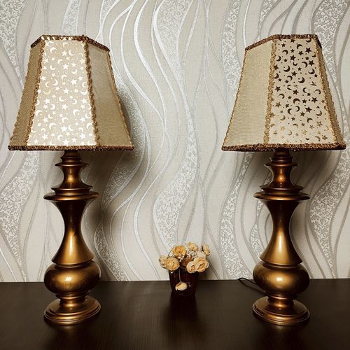 Table lamp - Rome 01 - DelightLamps - fabric / wooden / traditional