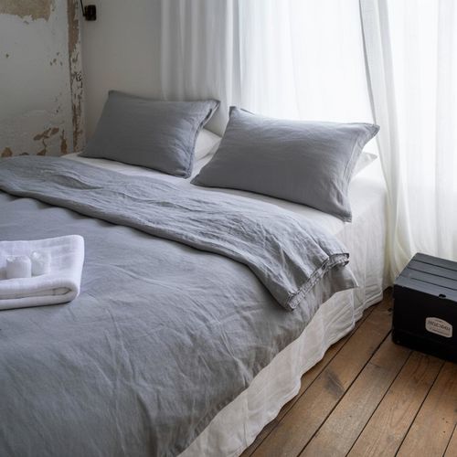 Linen quilt cover - DUVET SKY BLUE - dELENZO LINEN FROM EUROPE S.L - plain
