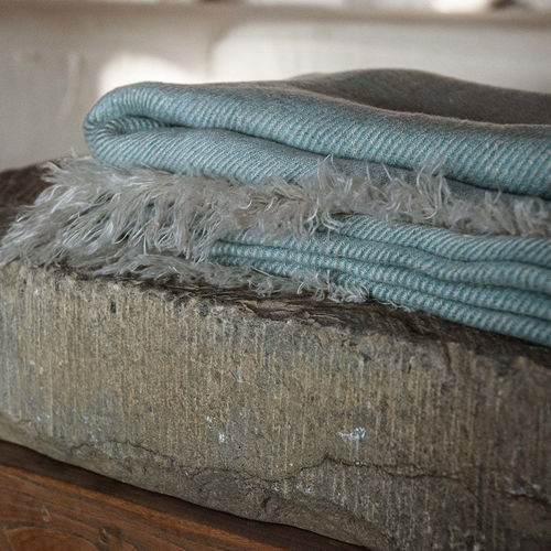 Linen throw blanket - RABIT MINT - dELENZO LINEN FROM EUROPE S.L