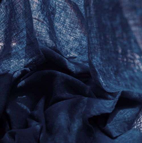 Linen bed sheet - BLUE JEAN - dELENZO LINEN FROM EUROPE S.L - breathable / washable