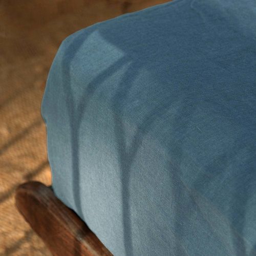 Linen bed sheet - LEAD BLUE FITTED - dELENZO LINEN FROM EUROPE S.L - breathable / washable