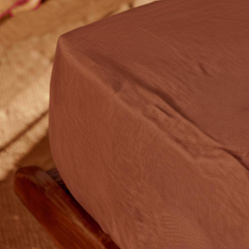 Linen bed sheet - TERRACOTTA - dELENZO LINEN FROM EUROPE S.L - washable