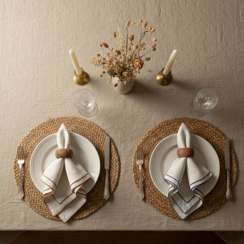 Dinner napkin - WITH MIXED HEMSTITCHES - dELENZO LINEN FROM EUROPE S.L - cocktail / linen / plain