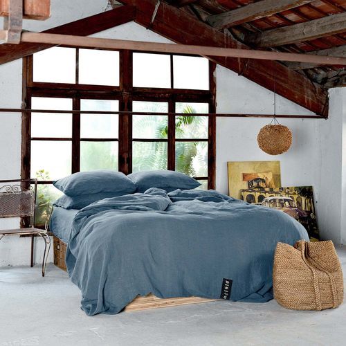 Linen bedding set - BLUE COMPLETE SET - dELENZO LINEN FROM EUROPE S.L