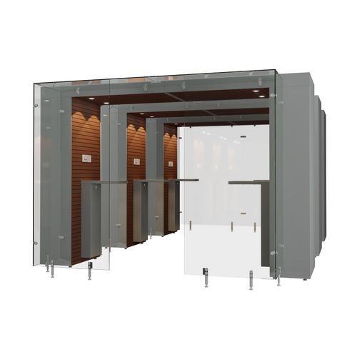 Indoor smoking cabin - SMOKE SOLUTION 3SP AREA 3.2 M - Longhi Air - with HEPA filter / semi-open