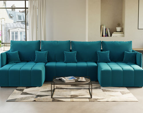 Sofa bed - PETRA : 1260BC - Best Mobilier - semicircular / contemporary / velvet