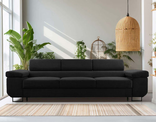 Contemporary sofa - PABLO : 1518N - Best Mobilier - velvet / with armrests / with fold-down backrests