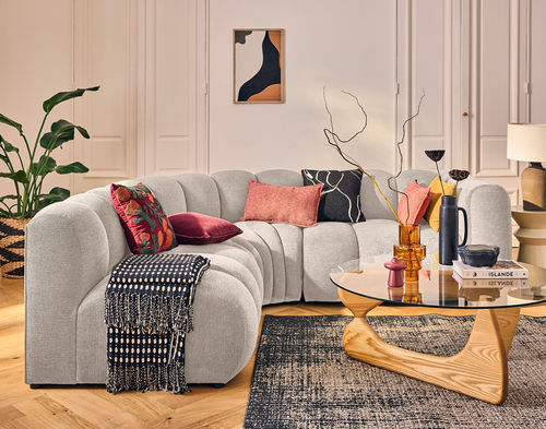 Modular sofa - DEBBIE: 2954BEI - Best Mobilier - contemporary / fabric / with armrests