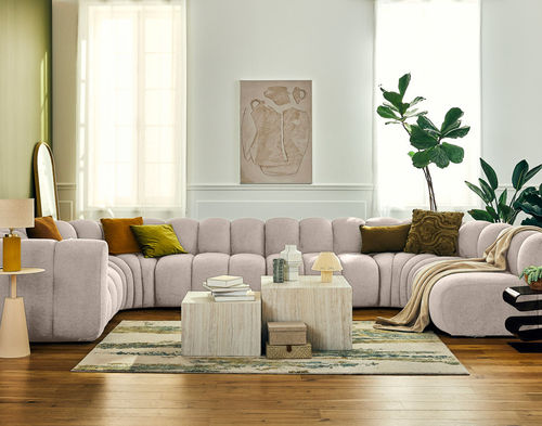 Modular sofa - DEBBIE: 2957BEI - Best Mobilier - contemporary / fabric / with armrests
