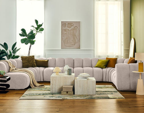 Modular sofa - DEBBIE: 2958BEI - Best Mobilier - contemporary / fabric / with armrests