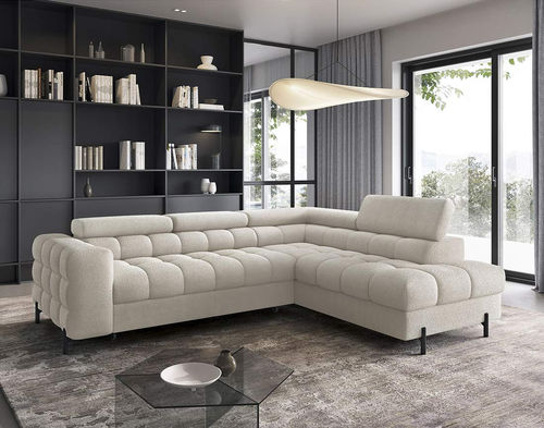Corner sofa - ELISA: 2976BEI - Best Mobilier - bed / contemporary / fabric