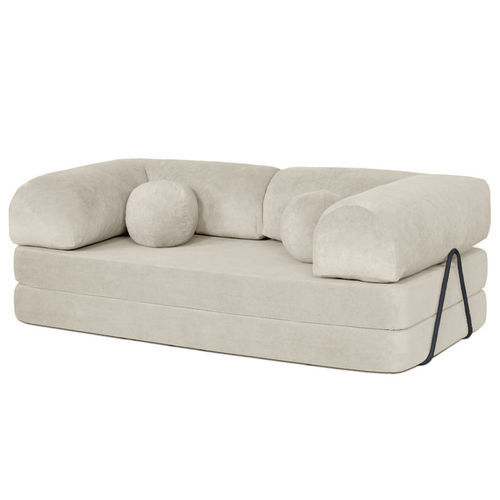 Sofa bed - NEBULA: 3313BEI - Best Mobilier - contemporary / velvet / with armrests