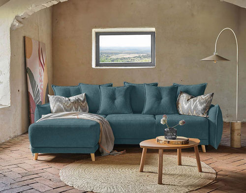Corner sofa - LENA: 440BT - Best Mobilier - bed / Scandinavian design / fabric