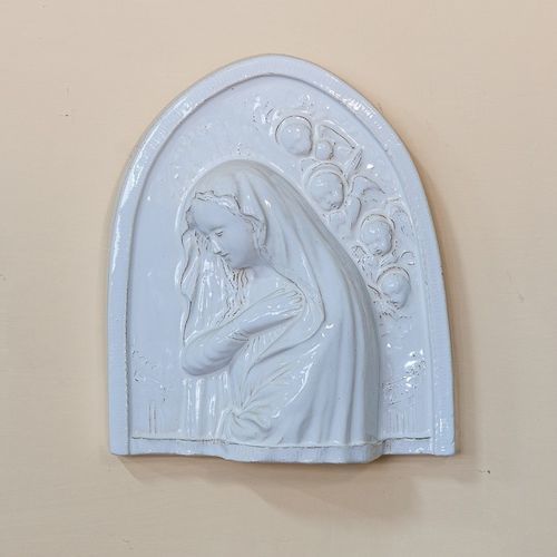 Glazed ceramic sculpture - Madonna  - cestenoli srl - handmade / Made in Italy / wall-mounted