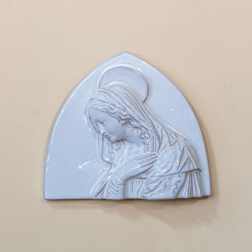 Glazed ceramic sculpture - Madonna Piccola - cestenoli srl - handmade / Made in Italy / wall-mounted