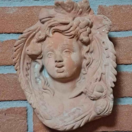 Terracotta sculpture - Maschera Autunno - cestenoli srl - outdoor / handmade / Made in Italy