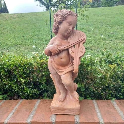 Terracotta sculpture - Putto Musicante con Violino - cestenoli srl - outdoor / handmade / garden