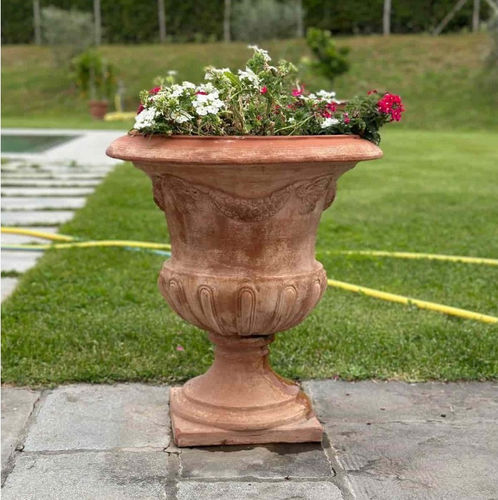 Terracotta flower pot - Calice Festonato - cestenoli srl - round / home
