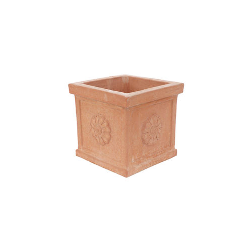 Terracotta plant pot - Cubo con Rosetta  - cestenoli srl - square / home