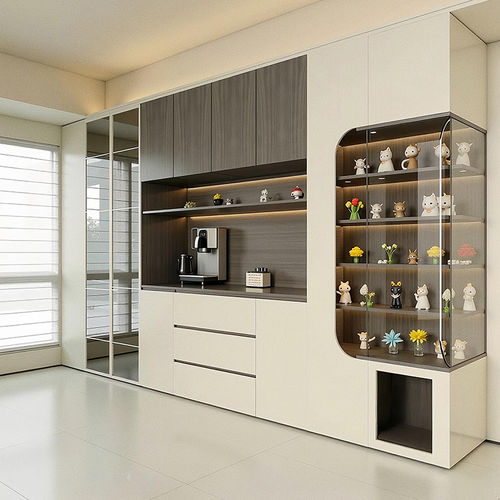 Contemporary sideboard - DFD-SI-01 - Dief Flooring - wooden / glass / with shelf