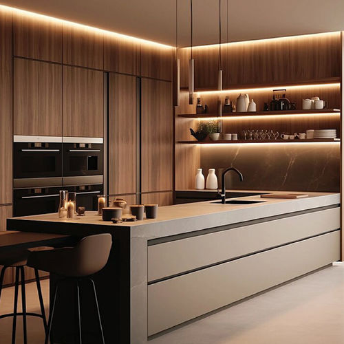 Contemporary kitchen - DFD-KC-10 - Dief Flooring - wooden / stone / L-shaped