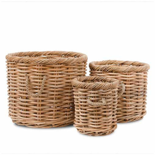 Rattan plant pot - 115012 - BAMBO BLAU - round / home