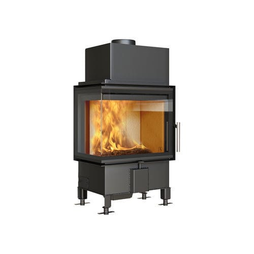Closed wood hearth - SCAN 5006 FL - Scan A/S - corner / metal / built-in