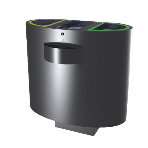 Public trash can - Basic - Elux srl - galvanised steel / powder-coated steel / with built-in ashtray