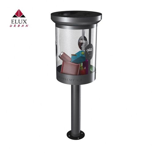 Public trash can - APRILIA 4011AT ANTITERRORISMO - Elux srl - floor-standing / galvanised steel / powder-coated steel
