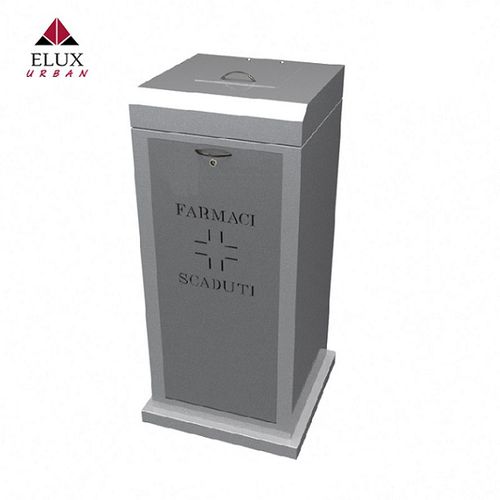 Sanitary facility trash can - RUP FARMACI SCADUTI 450 - Elux srl - self-supporting / galvanised steel / powder-coated steel