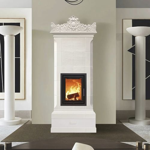 Wood heating stove - MADAME - Cerampiù Srl - 8 kW / multi-fuel / floor-mounted
