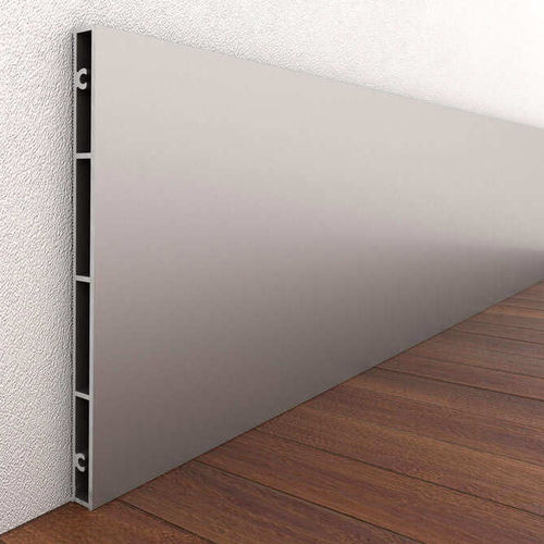 Silver-colored baseboard - FALKIT&reg; - Alu-Stock SA - alloy / polished aluminum / rectangular